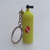 Maxbell Novelty Mini Diving Tank Key Chain Holder Dive Flag Keyring Keychain Yellow