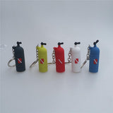 Maxbell Novelty Mini Diving Tank Key Chain Holder Dive Flag Keyring Keychain White