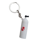 Maxbell Novelty Mini Diving Tank Key Chain Holder Dive Flag Keyring Keychain White