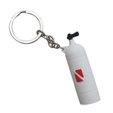 Maxbell Novelty Mini Diving Tank Key Chain Holder Dive Flag Keyring Keychain White