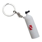 Maxbell Novelty Mini Diving Tank Key Chain Holder Dive Flag Keyring Keychain White