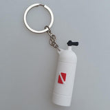 Maxbell Novelty Mini Diving Tank Key Chain Holder Dive Flag Keyring Keychain White