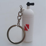 Maxbell Novelty Mini Diving Tank Key Chain Holder Dive Flag Keyring Keychain White