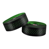 Maxbell 2Pcs Bicycle Handlebar Tape PU Leather Fishing Rod Wrap End Plugs Green