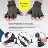 Compression Gloves Hands Arthritis Carpal Tunnel Support Brace L Gray