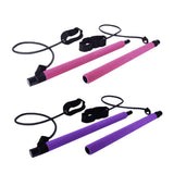 Maxbell Portable Pilates Bar  Adjustable Exercise Stick Resistance Band Tube Pink