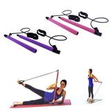 Maxbell Portable Pilates Bar  Adjustable Exercise Stick Resistance Band Tube Pink