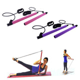 Maxbell Portable Pilates Bar  Adjustable Exercise Stick Resistance Band Tube Pink