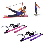 Maxbell Portable Pilates Bar  Adjustable Exercise Stick Resistance Band Tube Pink