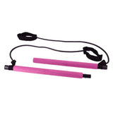 Maxbell Portable Pilates Bar  Adjustable Exercise Stick Resistance Band Tube Pink