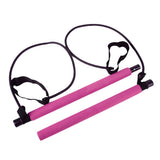 Maxbell Portable Pilates Bar  Adjustable Exercise Stick Resistance Band Tube Pink