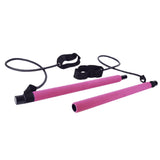 Maxbell Portable Pilates Bar  Adjustable Exercise Stick Resistance Band Tube Pink