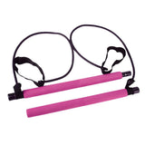 Maxbell Portable Pilates Bar  Adjustable Exercise Stick Resistance Band Tube Pink