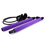 Maxbell Portable Pilates Bar  Adjustable Exercise Stick Resistance Band Tube Purple