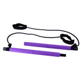 Maxbell Portable Pilates Bar  Adjustable Exercise Stick Resistance Band Tube Purple