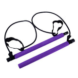 Maxbell Portable Pilates Bar  Adjustable Exercise Stick Resistance Band Tube Purple