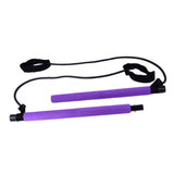 Maxbell Portable Pilates Bar  Adjustable Exercise Stick Resistance Band Tube Purple