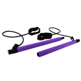 Maxbell Portable Pilates Bar  Adjustable Exercise Stick Resistance Band Tube Purple