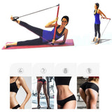 Maxbell Portable Pilates Bar  Adjustable Exercise Stick Resistance Band Tube Purple
