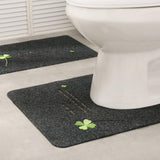 Home Bathroom Soft U-shaped Toilet Floor Rug Non-slip Cotton Doormat Rugs