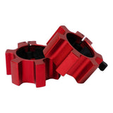 Maxbell Solid Dumbbell Clamp Collars Barbell Spin Lock Gym Weight Bar Clip Red