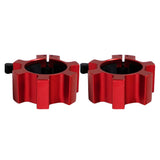 Maxbell Solid Dumbbell Clamp Collars Barbell Spin Lock Gym Weight Bar Clip Red