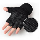 Maxbell Cycling Fingerless Gloves Half Finger Sports Gloves Black+Light Blue  XL