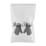 Maxbell Cycling Fingerless Gloves Half Finger Sports Gloves Black+Light Blue  XL