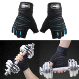 Maxbell Cycling Fingerless Gloves Half Finger Sports Gloves Black+Light Blue  XL