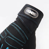 Maxbell Cycling Fingerless Gloves Half Finger Sports Gloves Black+Light Blue  XL