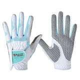 Maxbell Women's Golf Glove Breathable Left Right Hand Golfer Gloves White Blue XXL