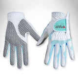 Maxbell Women's Golf Glove Breathable Left Right Hand Golfer Gloves White Blue XXL