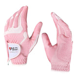 Maxbell Women's Golf Glove Breathable Left Right Hand Golfer Gloves Pink White M