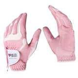 Maxbell Women's Golf Glove Breathable Left Right Hand Golfer Gloves Pink White M