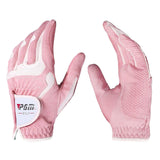 Maxbell Women's Golf Glove Breathable Left Right Hand Golfer Gloves Pink White M