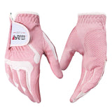 Maxbell Women's Golf Glove Breathable Left Right Hand Golfer Gloves Pink White M