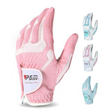 Maxbell Women's Golf Glove Breathable Left Right Hand Golfer Gloves Pink White M