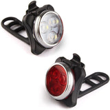 Maxbell USB Rechargeable Bike Lights Set Head Tail Light Lamp Front+Tail Light