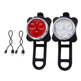 Maxbell USB Rechargeable Bike Lights Set Head Tail Light Lamp Front+Tail Light