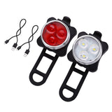 Maxbell USB Rechargeable Bike Lights Set Head Tail Light Lamp Front+Tail Light