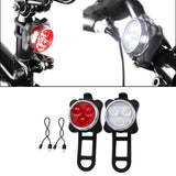 Maxbell USB Rechargeable Bike Lights Set Head Tail Light Lamp Front+Tail Light
