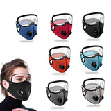 Maxbell Men Women Face Protective Mask with Eyes Shield Goggle Anti Haze  Black