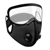 Maxbell Men Women Face Protective Mask with Eyes Shield Goggle Anti Haze  Black