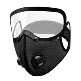 Maxbell Men Women Face Protective Mask with Eyes Shield Goggle Anti Haze  Black