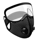 Maxbell Men Women Face Protective Mask with Eyes Shield Goggle Anti Haze  Black