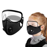 Maxbell Men Women Face Protective Mask with Eyes Shield Goggle Anti Haze  Black