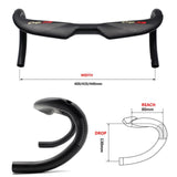 Maxbell 31.8mm Road Bike Handlebar Carbon Drop Bar Bicycle Bracket Extension 400mm