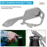 Maxbell Stainless Steel Multi-Tool Key Shaped Pocket Tool Bottle Opener Tools Black