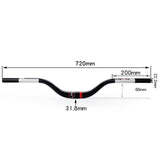Maxbell Mountain Bike Handlebar 31.8mm 720mm Extra Long Riser Bar Alloy Red