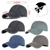 Maxbell Fashion Baseball Cap Washed Cotton Hat Adjustable Plain Dad Men Hat Black